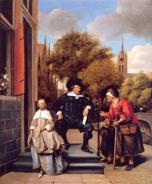 Jan Steen Painting - A Burgher of Delft and His Daughter Dutch genre painter Jan Steen